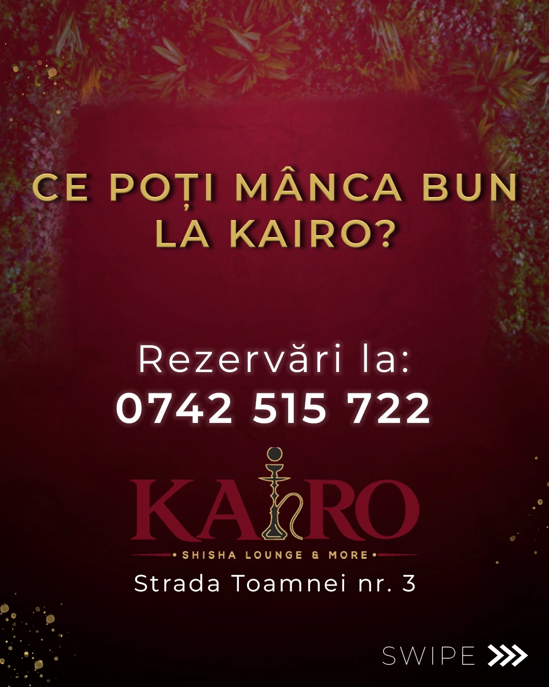 Postare social media realizată pentru Kairo Shisha Lounge Brașov